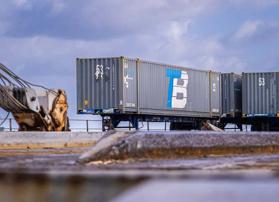 Content Width CTA Containers Sitting On Barge