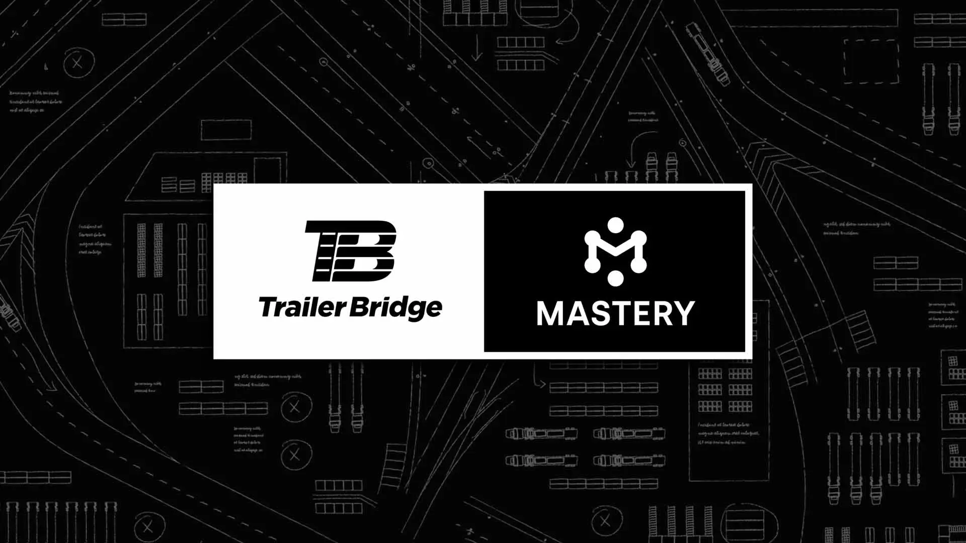 Trailer Bridge And Mastery Logos On Map Sketch Shematic