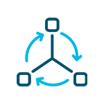 Abstract icon depicting third party services as a cycle.