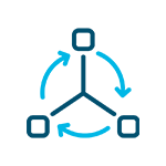 Abstract icon depicting third party services as a cycle.