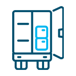 Icon symbolizing Less Than Truckload services with a simplified design of an open truck container.