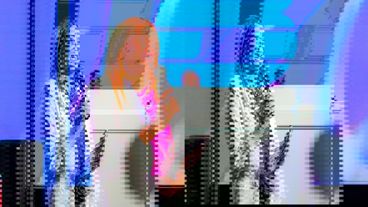 Lynette Delgado at the Presidents Award ceremony.