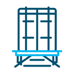 Icon for intermodal services depicting a simplified design of a container on a train.