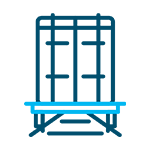 Icon for intermodal services depicting a simplified design of a container on a train.